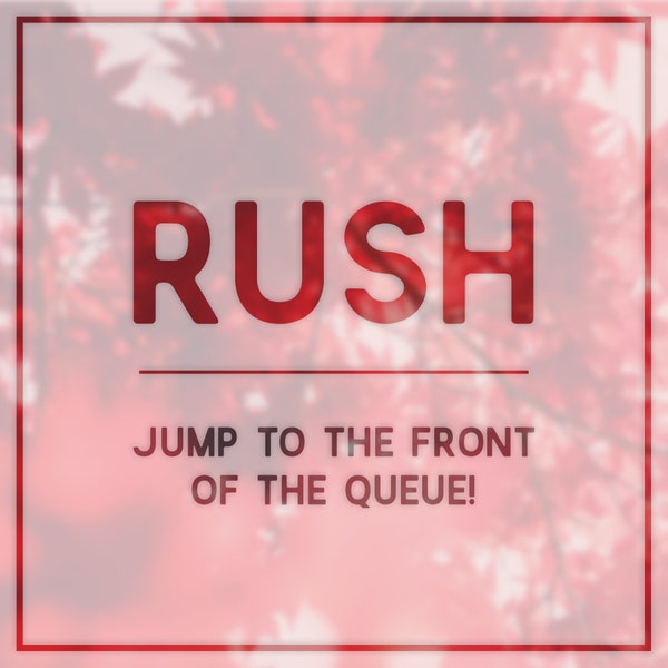 RUSH Request - Jump the Queue - Fast Service