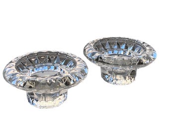 Bougeoirs vintage FNG Indonesia en verre (paire)
