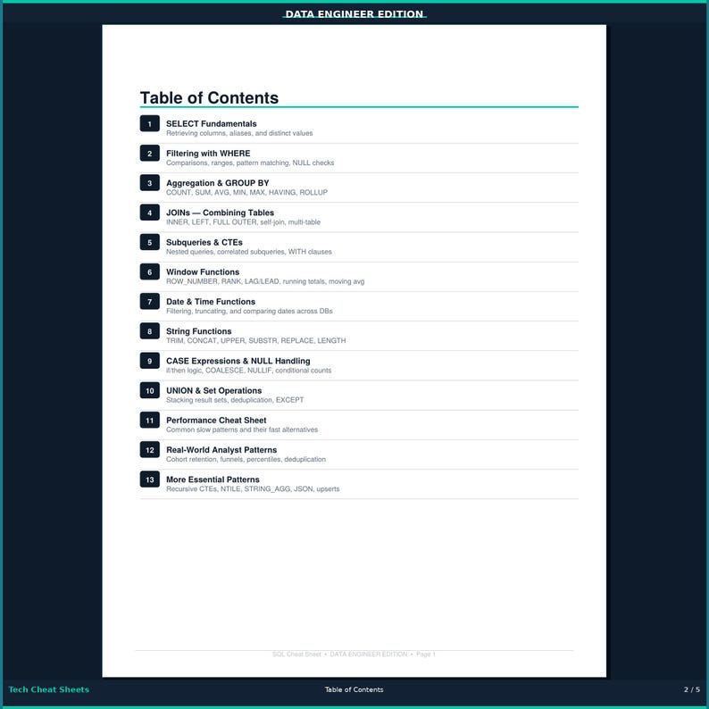 SQL Cheat Sheet for Data Engineers image 2