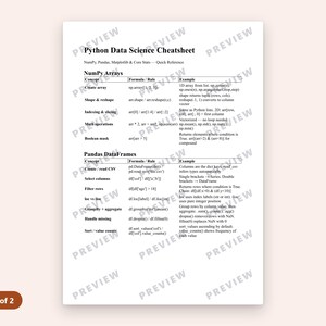 Python Data Science Spiekbrief PDF | Snel naslagwerk voor NumPy, Pandas en Matplotlib afbeelding 3