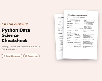 Python Data Science Spiekbrief PDF | Snel naslagwerk voor NumPy, Pandas en Matplotlib