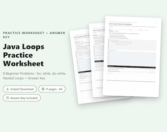 Oefenblad Java-lussen | 8 beginnersopgaven + antwoorden (pdf)