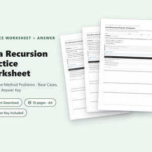 Übungsblatt zur Java-Rekursion | 8 Aufgaben + Lösungsblatt (PDF)
