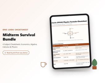 Midterm Survival Bundle PDF | Economics, Algebra, Calculus & Physics Cheatsheets