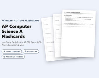 AP Computer Science A Flashcards | Java Study Cards for AP Exam PDF