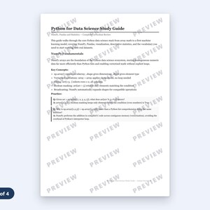 Python for Data Science Study Guide PDF | NumPy, Pandas & Statistics Complete Review image 3