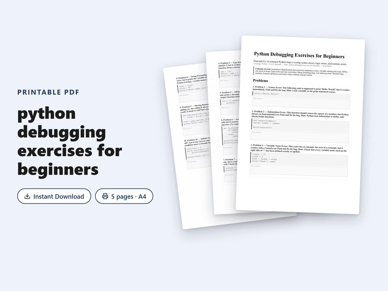 Cuaderno de ejercicios prácticos de depuración de Python: Depuración y corrección de código defectuoso con soluciones. imagen 1