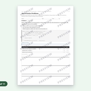Java Practice Problems Worksheet | 8 Intermediate Problems + Answer Key PDF image 3