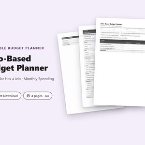 Zero-Based Budget Planner PDF | Monthly Spending Plan Printable