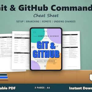 Arkusz poleceń Git i GitHub (PDF) | Krótki przewodnik po rozgałęzieniach, scalaniu i przepływie pracy