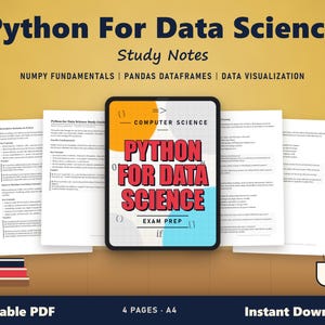 Python for Data Science Study Guide PDF | NumPy, Pandas & Statistics Complete Review
