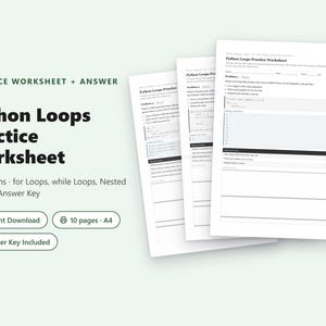 Oefenblad Python-lussen | 8 opgaven voor beginners + antwoorden (pdf) afbeelding 1