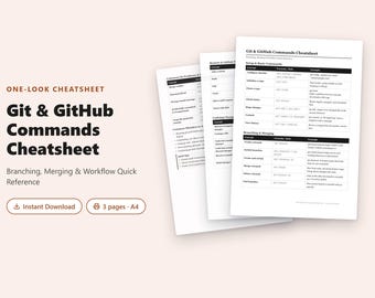 Guía rápida de comandos de Git y GitHub en PDF / Referencia rápida sobre ramificación, fusión y flujo de trabajo