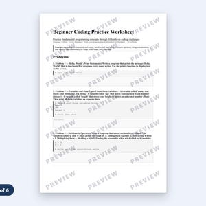 Beginner Python Practice Problems | 10 Exercises with Answer Key | Adult & Teen PDF image 3