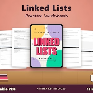 Linked Lists Practice Worksheet | 8 Java Problems Covering Pointers & Node Operations + Answer Key PDF