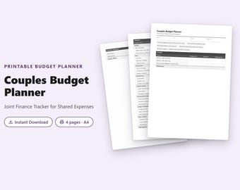Couples Budget Planner PDF | Joint Finance Tracker for Shared Expenses