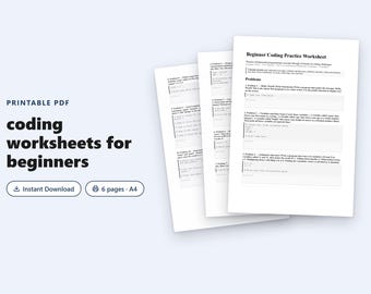 Beginner Python Practice Problems | 10 Exercises with Answer Key | Adult & Teen PDF