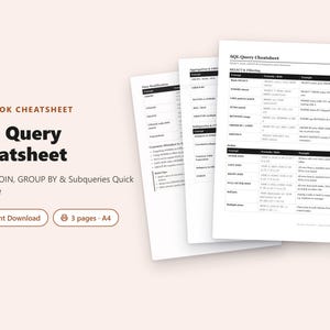 Guía rápida de consultas SQL en PDF / Select, Join, Group By y subconsultas