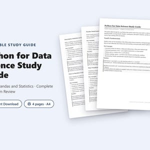 Guía de estudio de Python para ciencia de datos en PDF / Revisión completa de NumPy, Pandas y estadística