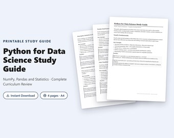 Python for Data Science Study Guide PDF | NumPy, Pandas & Statistics Complete Review