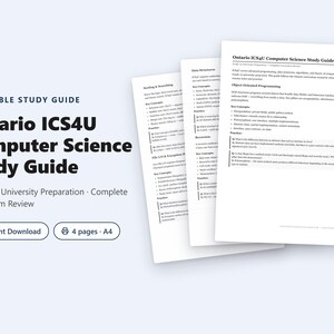 Ontario ICS4U Computer Science Study Guide | Grade 12 Curriculum-Aligned PDF