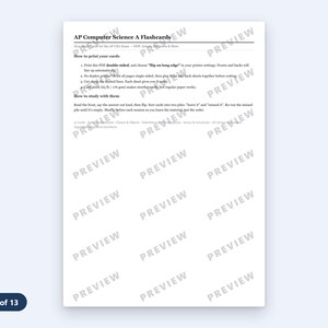 AP Informatik A Karteikarten | Java Lernkarten für die AP-Prüfung (PDF) Bild 3