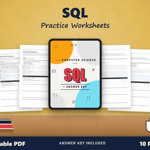 SQL Practice Worksheet | 8 Query Problems Covering Select, Join & Group By + Answer Key PDF