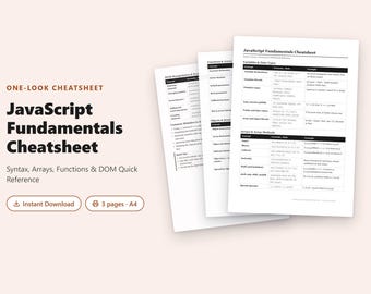 Guía rápida de fundamentos de JavaScript en PDF / Sintaxis, arrays, funciones y DOM