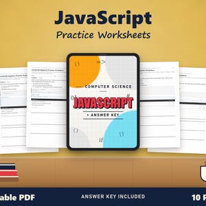 JavaScript-övningsblad för nybörjare | 8 problem som täcker funktioner, arrayer och loopar + facit i PDF-format