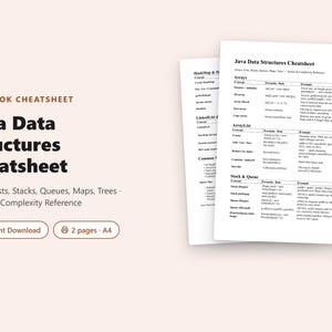 Guía rápida de estructuras de datos en Java (PDF) / Referencia de arreglos, listas, mapas y árboles
