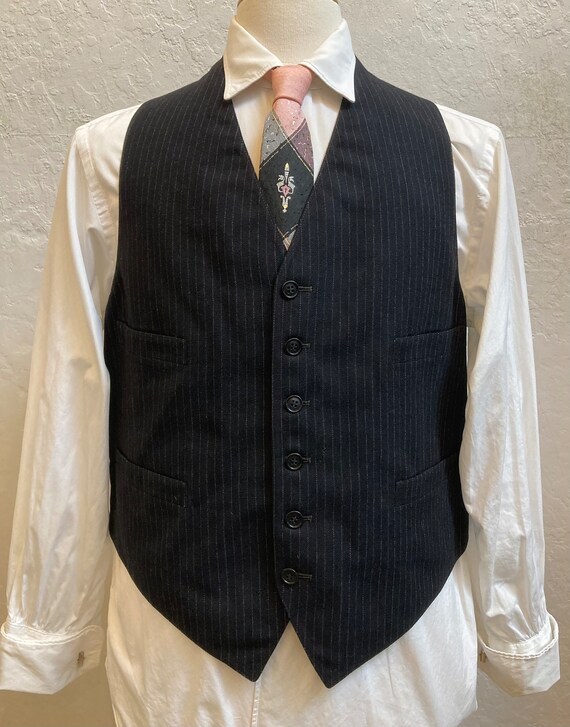1960s "Richman Brothers" Men's 3 Piece Black Pinstri - Gem
