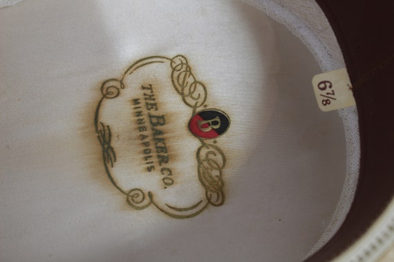 1900's Men's Sailor Skimmer Boater Hat / Stiff Se… - image 7