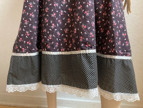 1970’s "Gunne Sax" Dress with Corset Bodice in a Dark… - Gem
