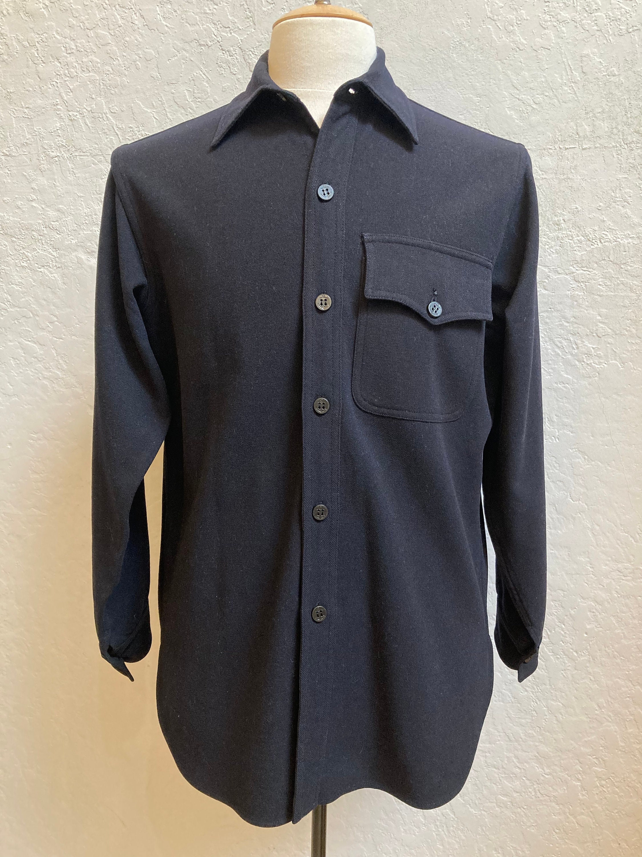 1930s naval Clothing Factory Mens Military Button Down Long Sleeve 