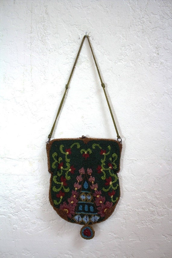 1900's Edwardian Beaded Purse / Victorian Art Nou… - image 1