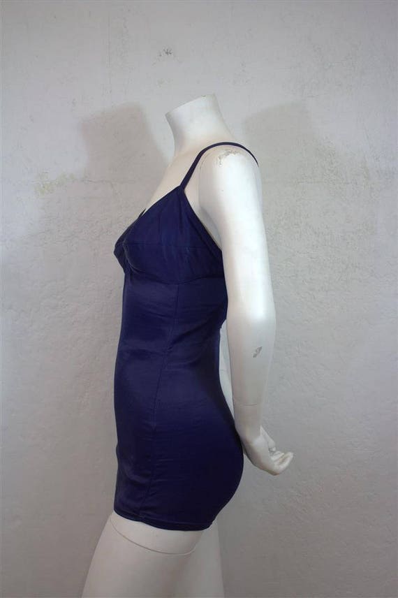 1950's "Catalina" Navy Blue One Piece Swimsuit / … - image 4