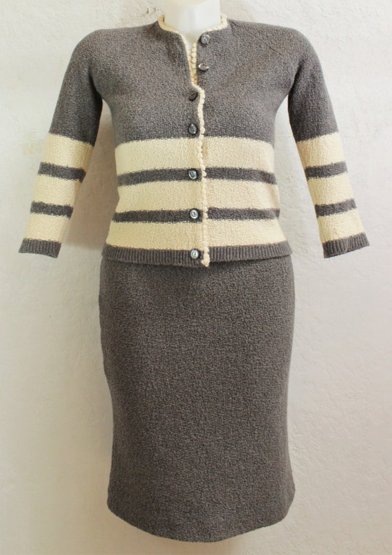 1950's "Featherknits" Sweater and Skirt Set in Two