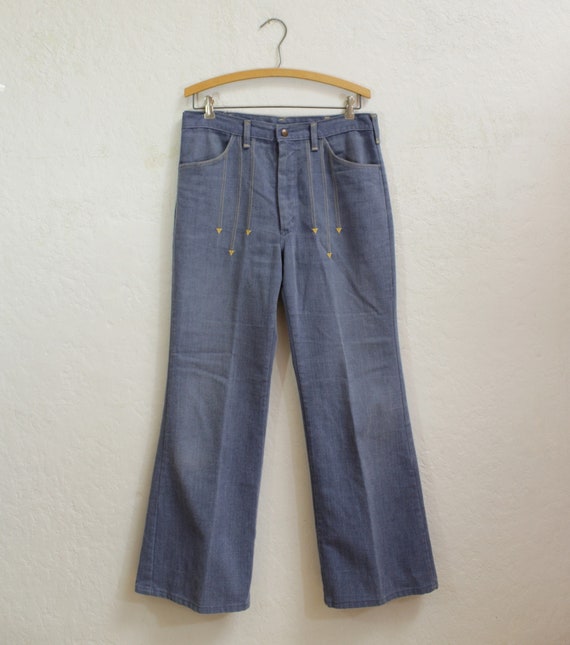 1970's "Wrangler" Soft Brushed Denim Blue Jeans wi