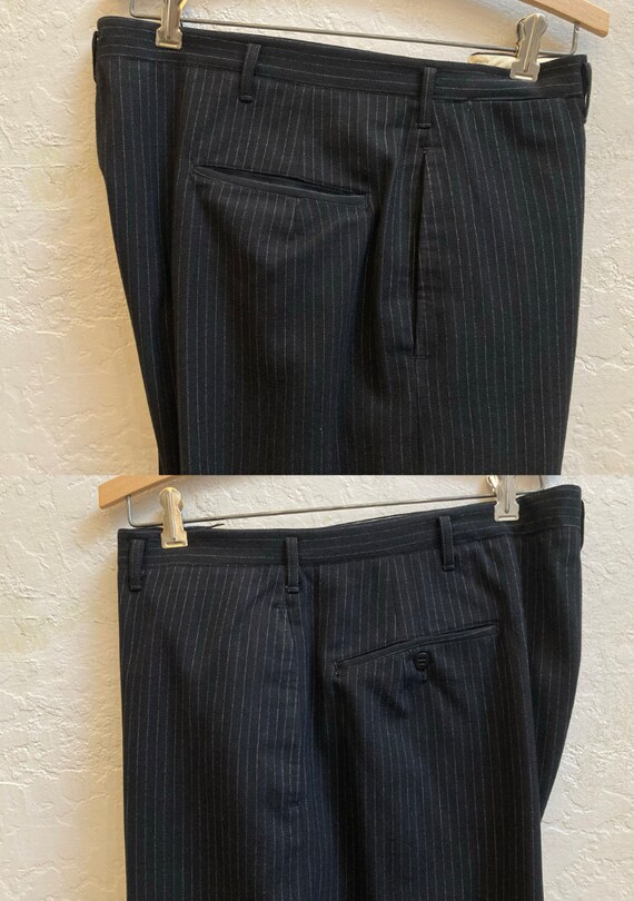 1960s "Richman Brothers" Men's 3 Piece Black Pinstri - Gem