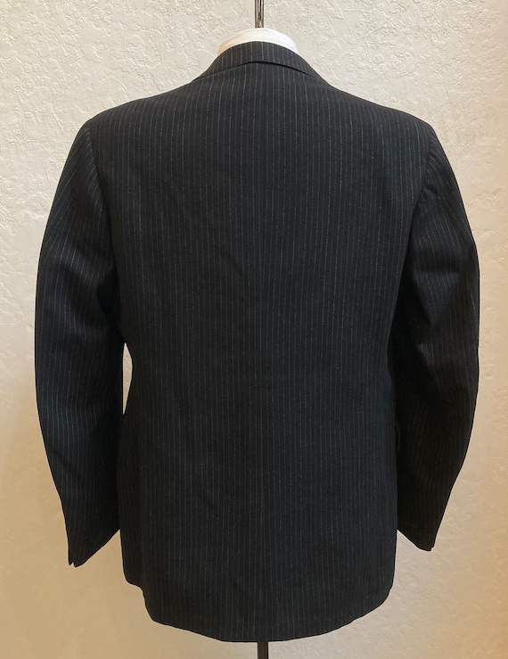 1960s "Richman Brothers" Men's 3 Piece Black Pinstri - Gem