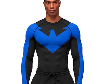 Nightwing Compression Shirt, Gym Shirt, Nightwing Costume, Nightwing Cosplay, Costume Shirt, Batman Costume, Superhero Workout Top