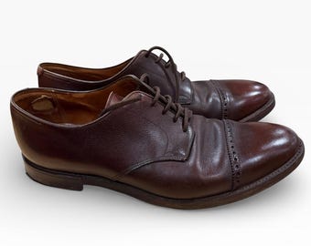 Zapatos Oxford de cuero marrón oscuro John Lobb