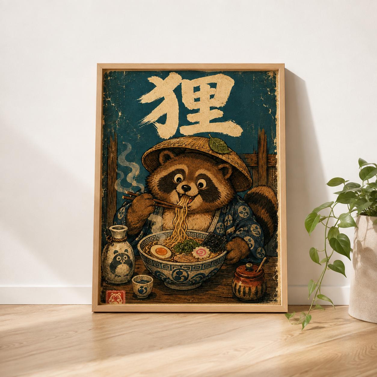 Tanuki Poster - Etsy