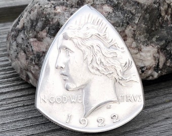 Coin Guitar Picks, The Original® US Peace Dollar 90% Silver