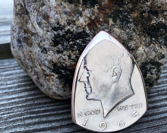 Coin Guitar Pick, The Original® 1965 Silver Kennedy Half Dollar