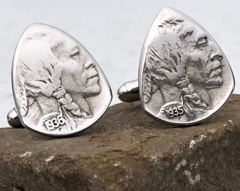 Coin Guitar Picks, The Original® US Buffalo Nickel Cufflinks