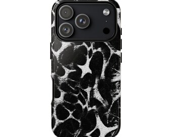 Black White Abstract Marble Phone Case | Tough Cases