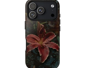 Dark Floral Lily phone case | Tough Cases