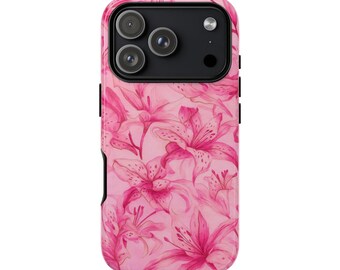 Pink Lily Floral Phone Case | Tough Case