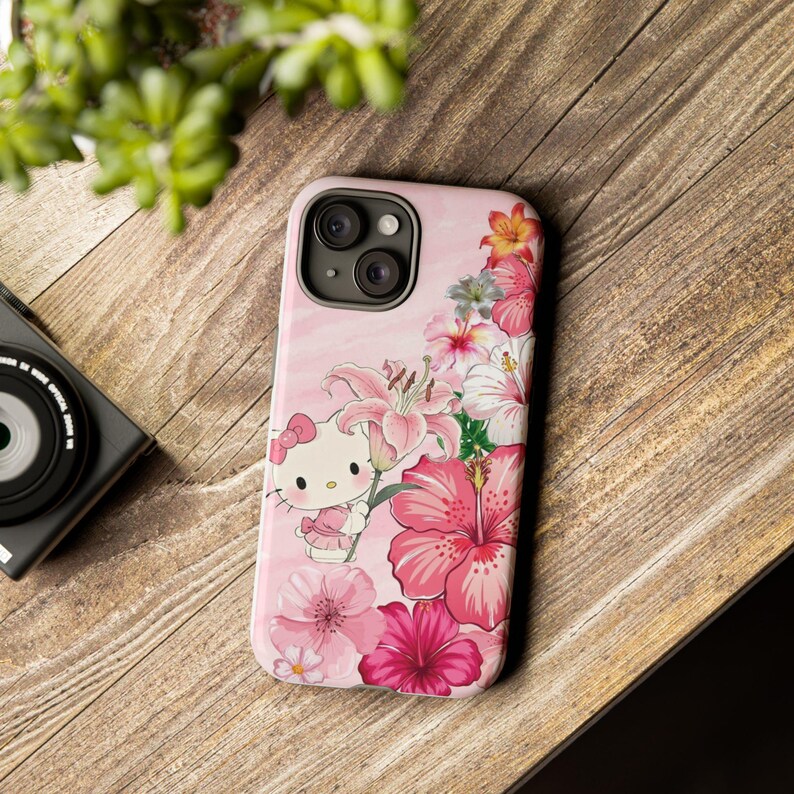 ハローキティ 花柄スマホケース | 丈夫なケース 画像 3